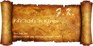 Fábján Kinga névjegykártya