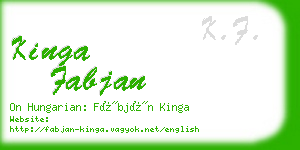 kinga fabjan business card